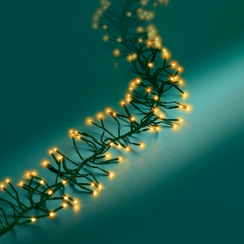 Lumineo Cluster Twinkle 2040 Classic Warm White Christmas Lights Green Cable 19m