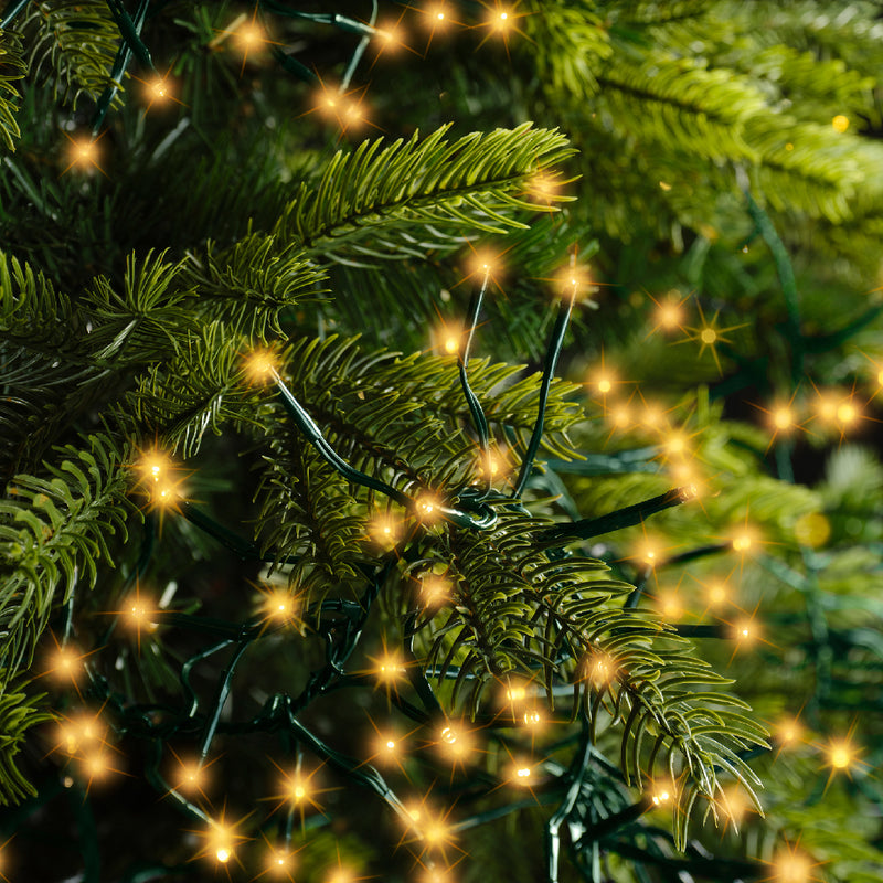 Lumineo Cluster Twinkle 2040 Classic Warm White Christmas Lights Green Cable 19m