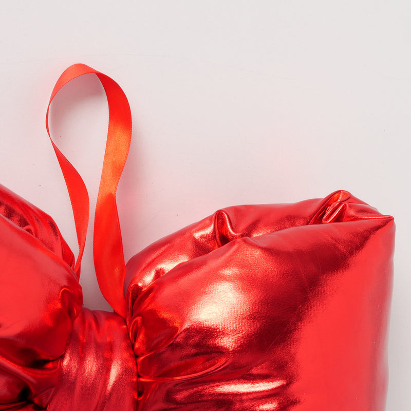 Christmas Bow Metallic Red 49cm