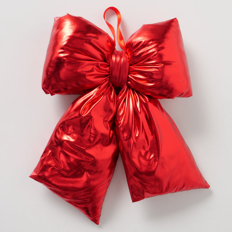 Christmas Bow Metallic Red 49cm
