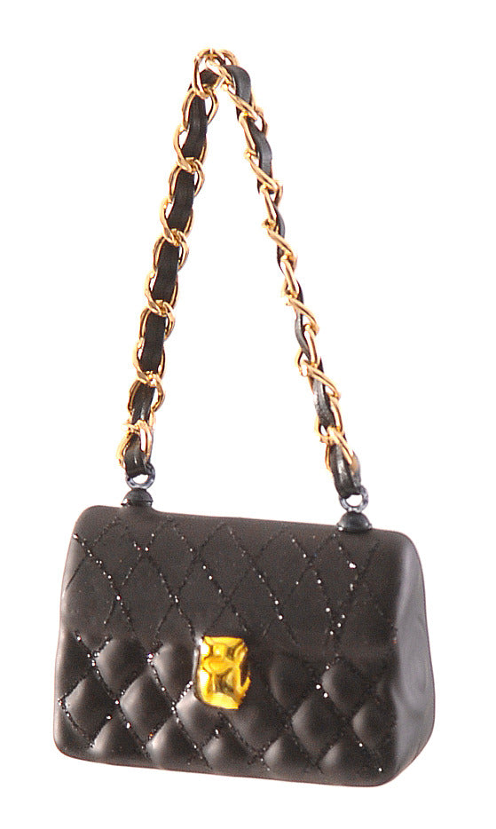 Vetur Black Handbag Glass Christmas Decoration