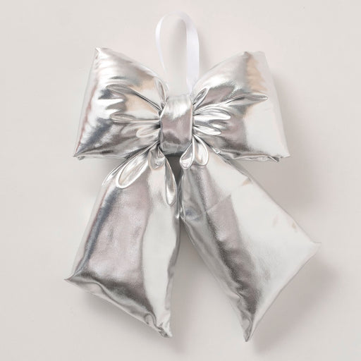 Silver Decorative Christmas Bow 30 cm