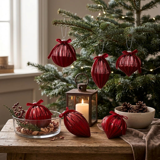 Roga Glass Christmas Baubles - Assorted