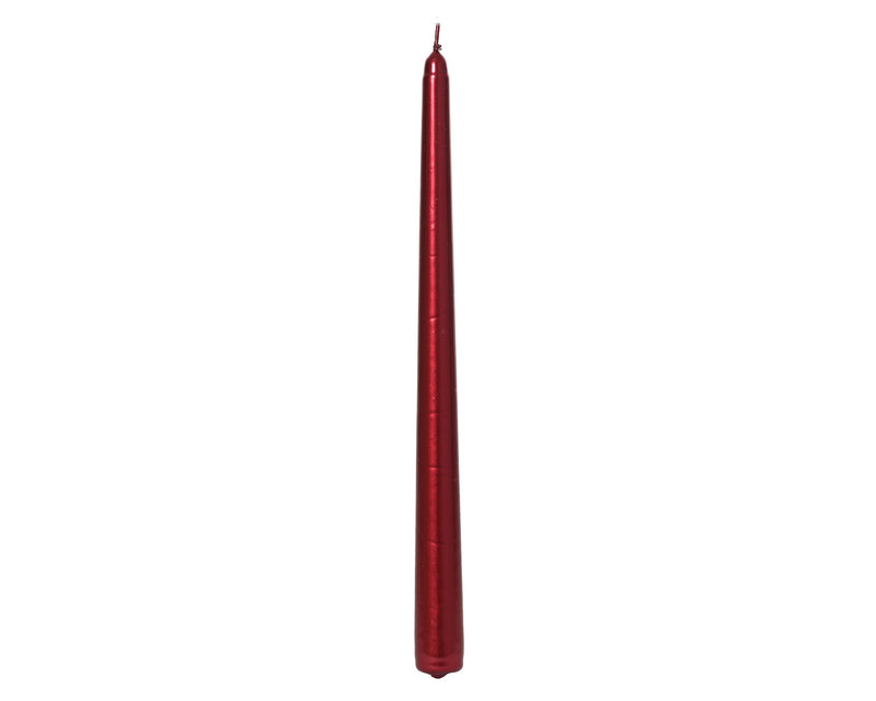 Dinner Candle Metallic Red 25 cm Paraffin Indoor – Pack of 12