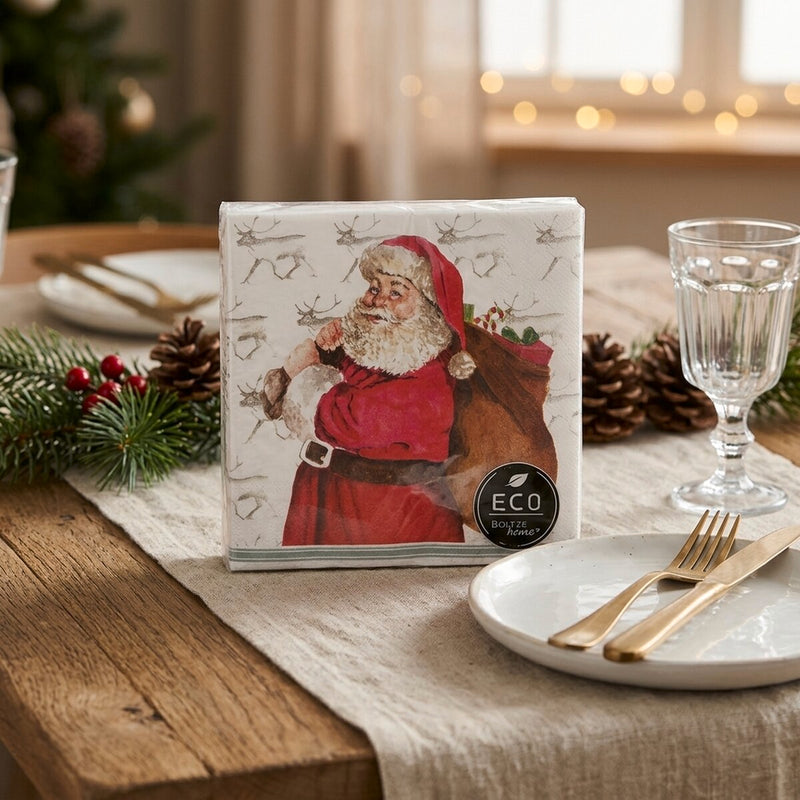 Santa Floral Recycled Paper Napkins