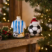 Football Glass Christmas Hangers - Assorted