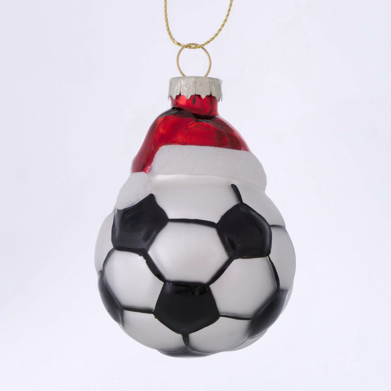 Football Glass Christmas Hangers - Assorted