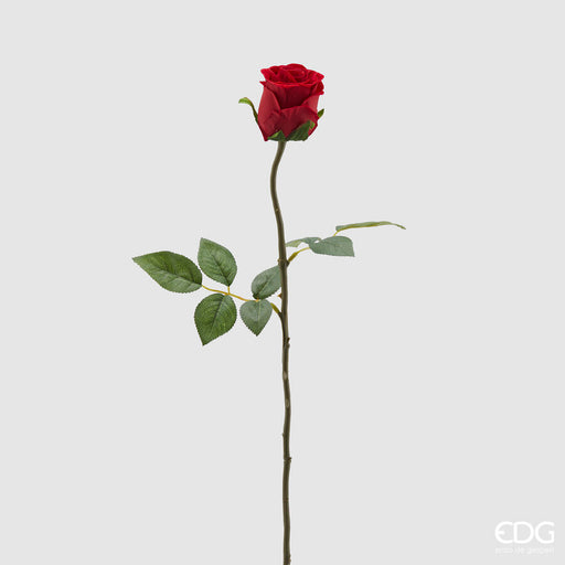 Artificial Red Velvet Rose Stem 60 cm