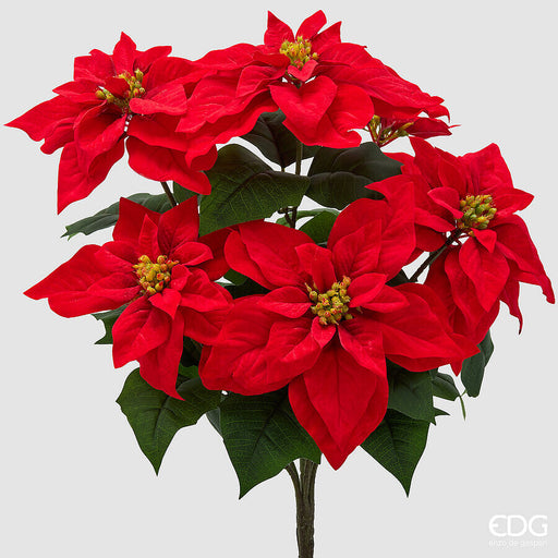 Artificial Red Poinsettia Bush