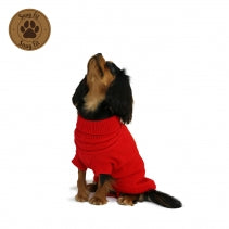 Ancol Cable Knit Dog Jumper Red – Large, 50cm