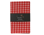 Table Runner Red Check 30 × 150 cm Cotton with Lurex