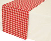 Table Runner Red Check 30 × 150 cm Cotton with Lurex – additional view