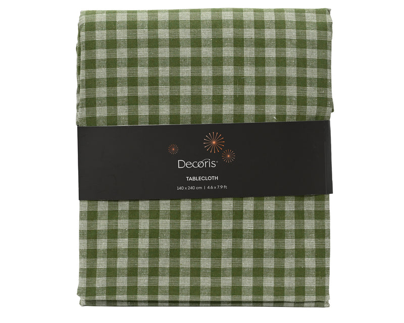 Rectangular Tablecloth 140 × 240 cm Green Check with Lurex