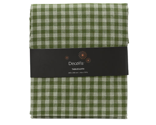 Rectangular Tablecloth 140 × 240 cm Green Check with Lurex