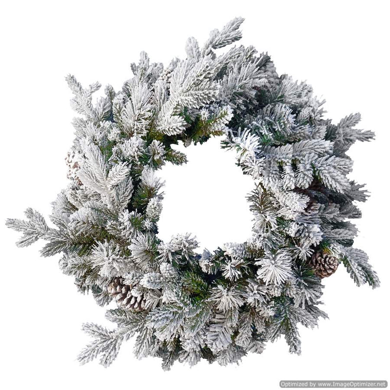 24 Inch Misty Mountain Wreath With Pine Cones