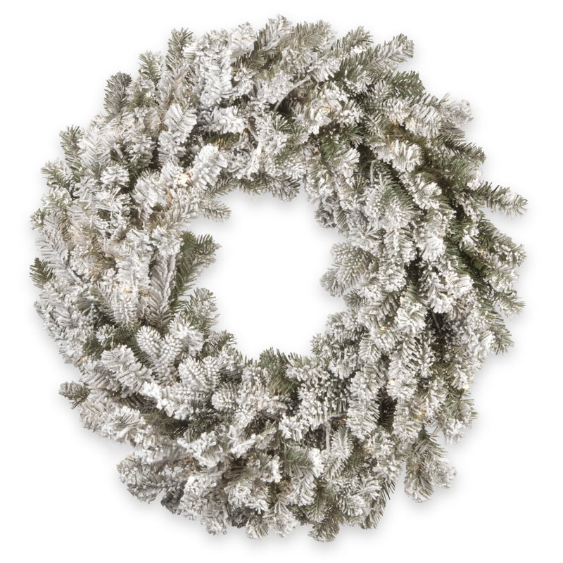 24 Inch Snowy Sheffield Spruce Wreath
