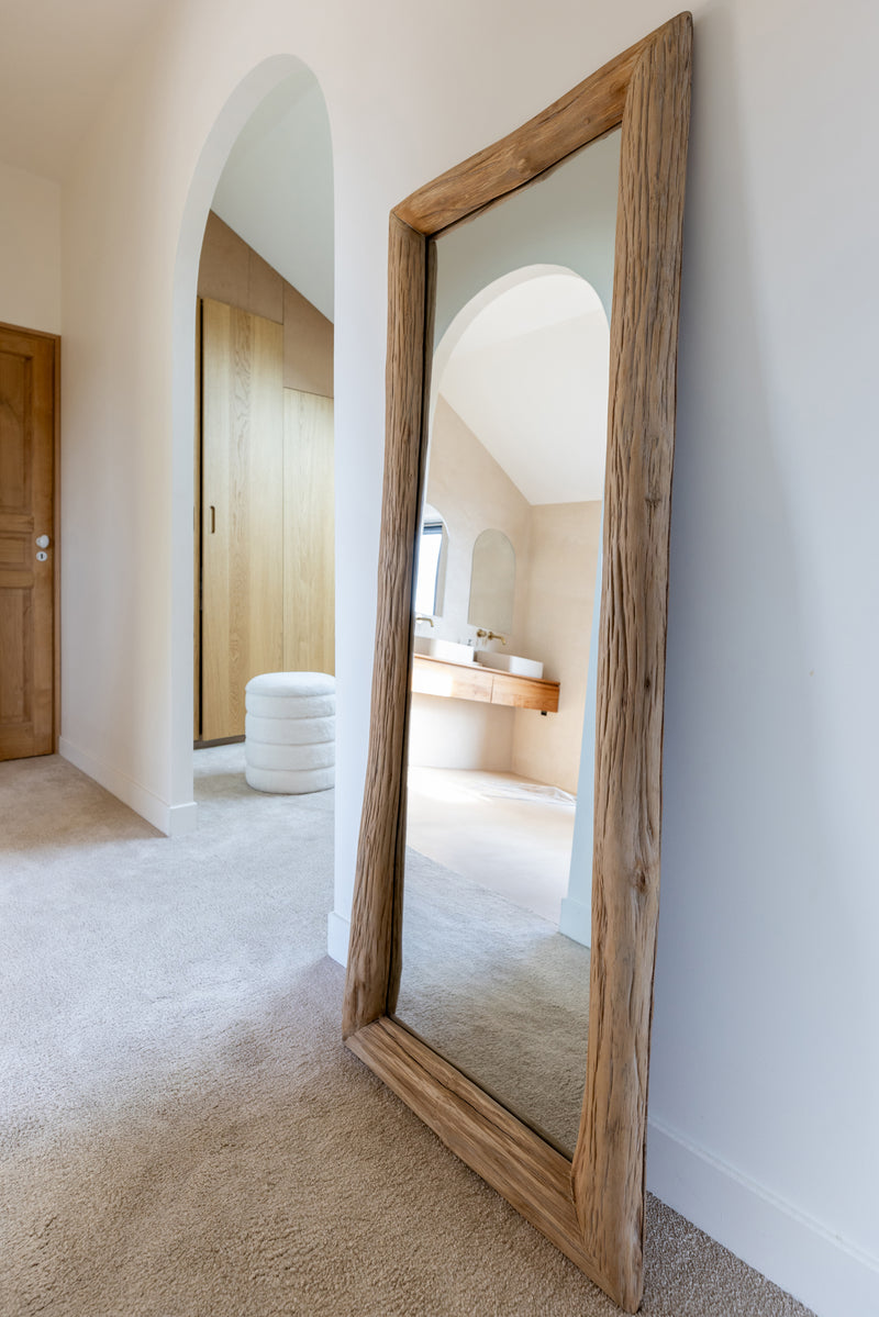 Large Chamonix Natural Fir Wood Wall Mirror
