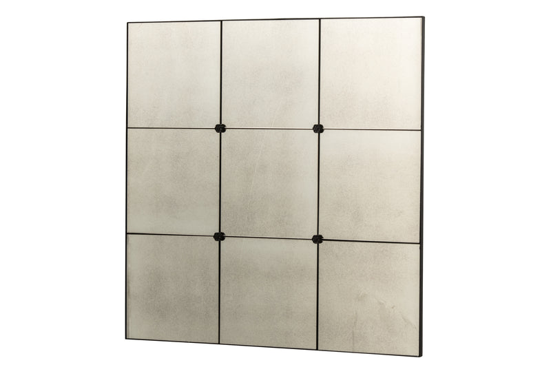 Black Square Antique Wall Mirror