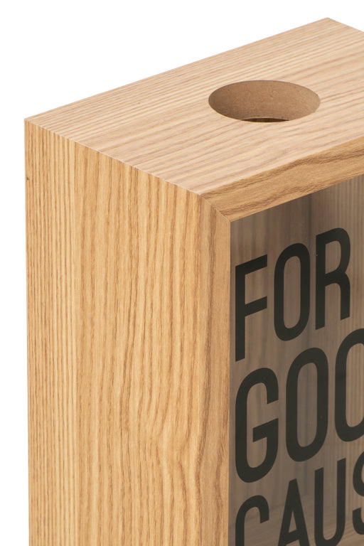 Natural & Black MDF Piggy Bank - Assorted