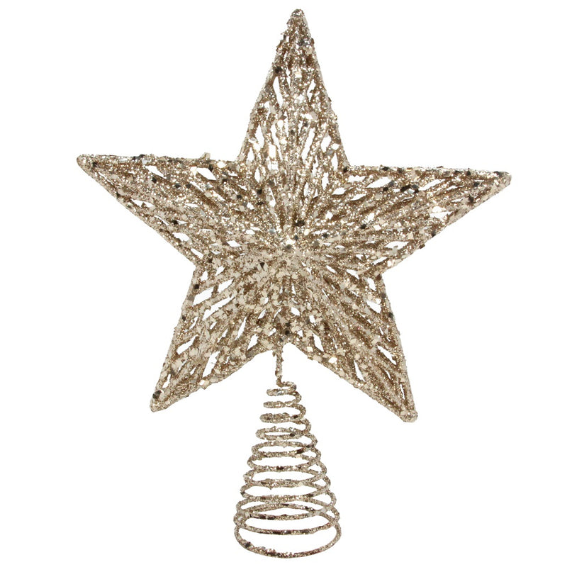 Large gold sparkling acrylic Christmas tree-top star – Gisela Graham