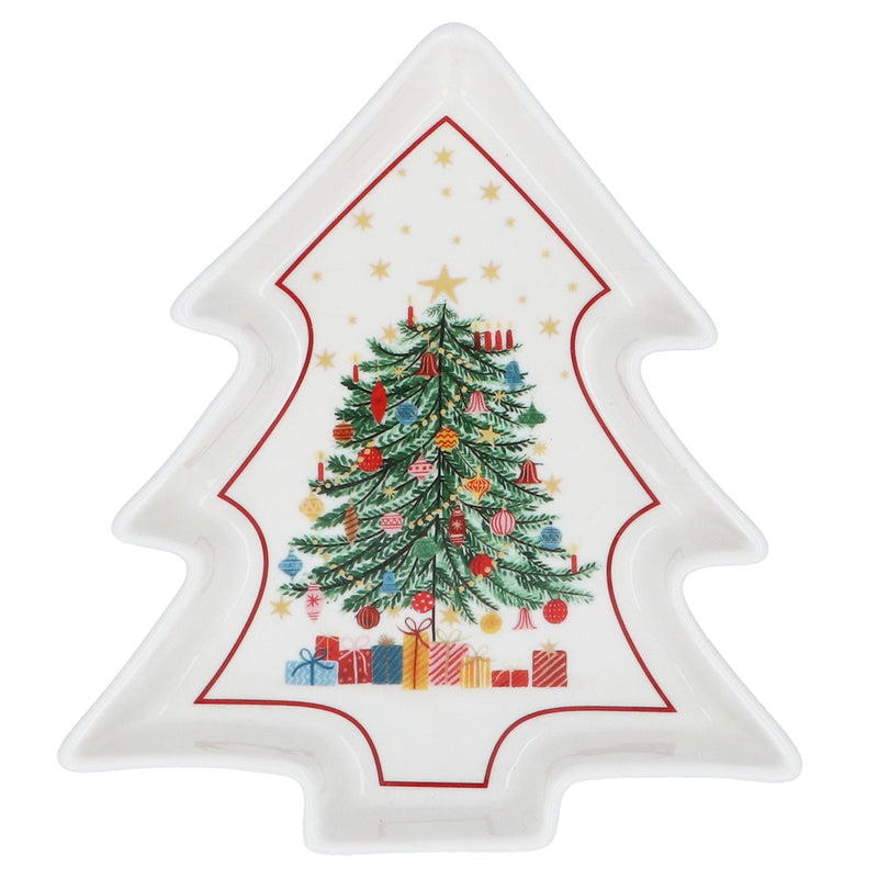 New Bone China Dish Nostalgia Tree Shape 20cm