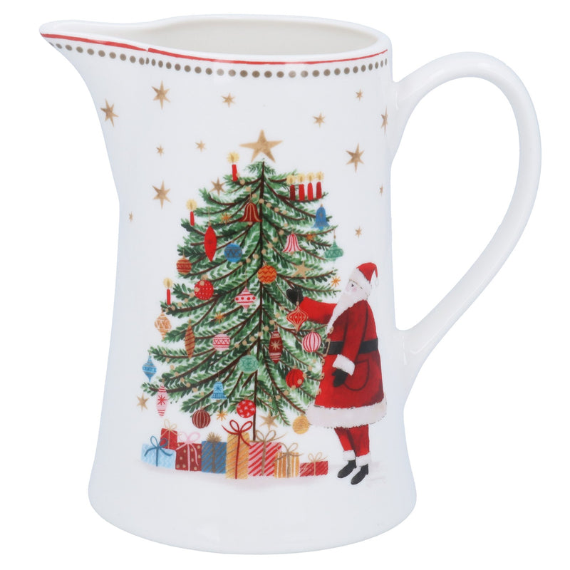 New Bone China Jug Medium Nostalgia Tree With Santa