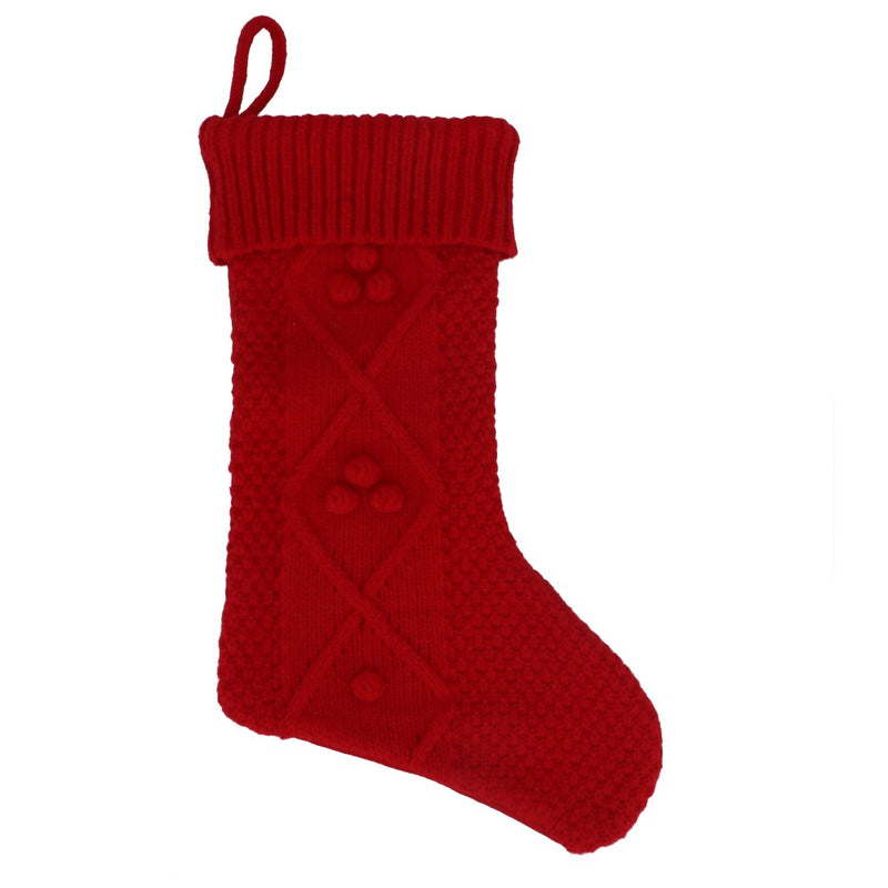 Red knitted Christmas stocking – Gisela Graham