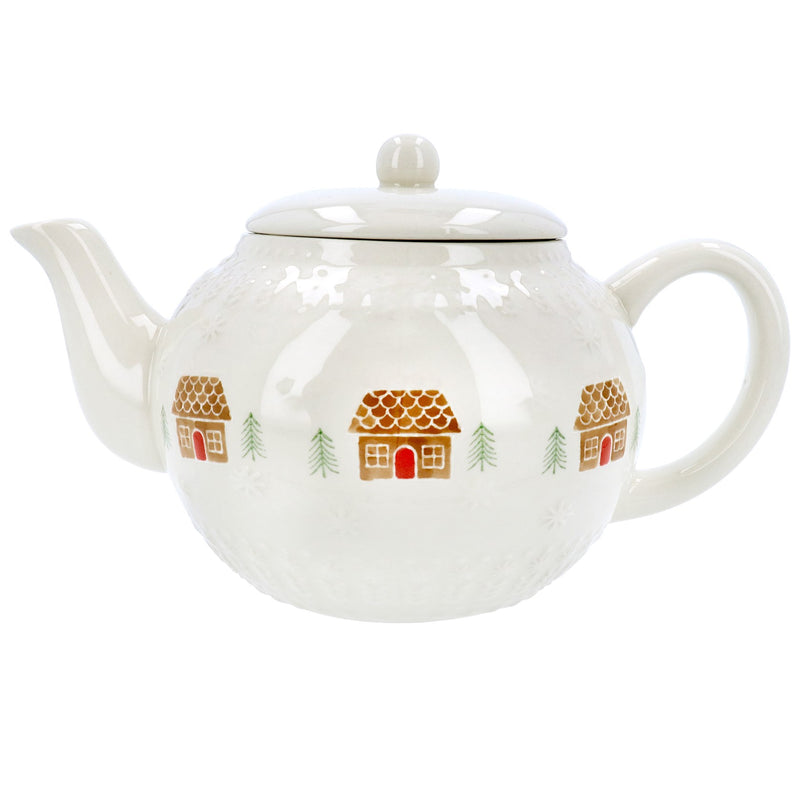 Stoneware Tea Pot Gingerbread House 14cm