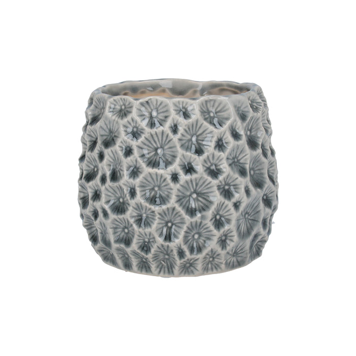 Grey Crater Pot Cover - Small