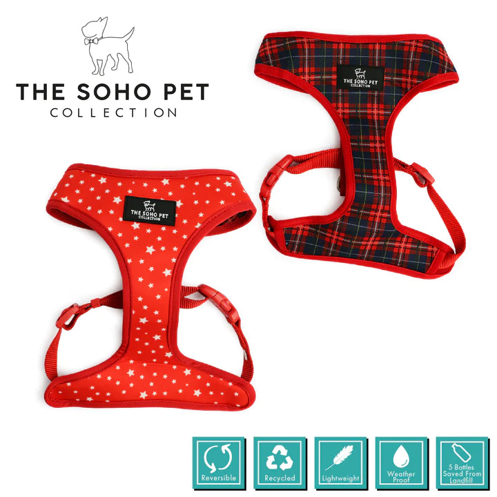 Ancol Soho Reversible Harness Tartan & Star Medium