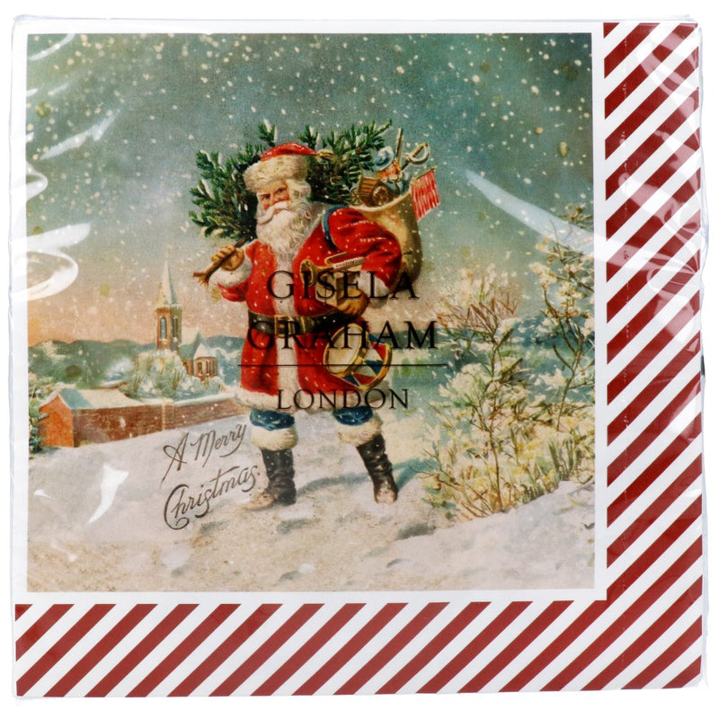 Nostalgia Santa Christmas napkins, pack of 20 – Gisela Graham