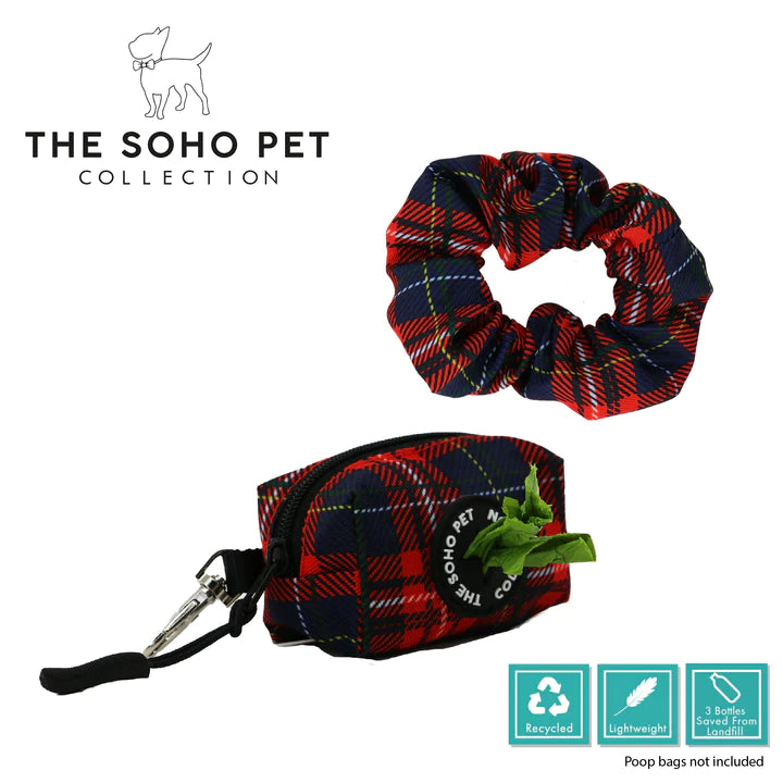Soho Tartan Poop Bag Holder & Scrunchie