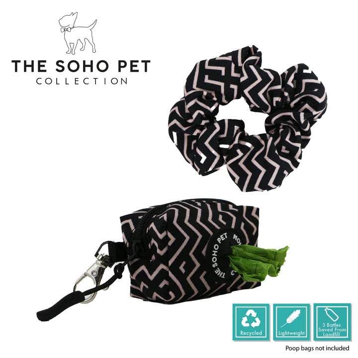 Soho Zigzag Poop Bag Holder & Scrunchie