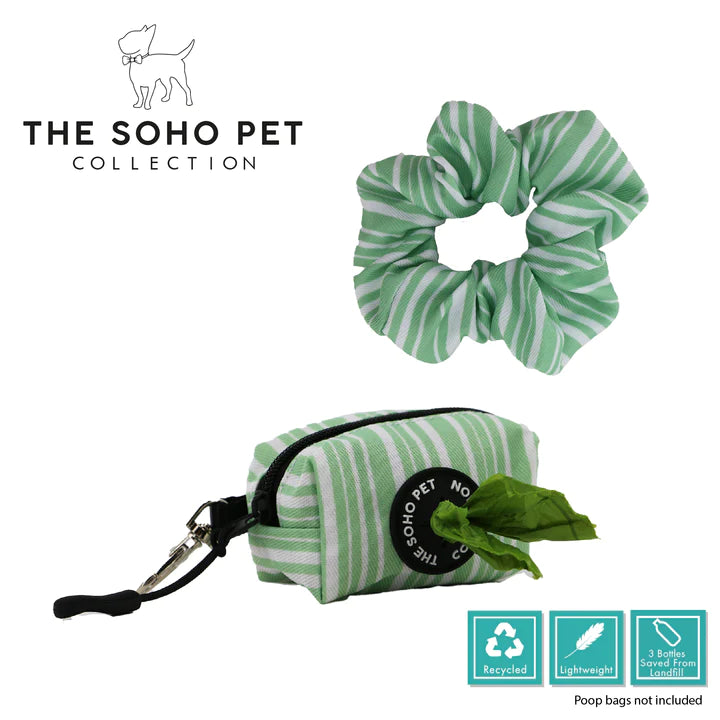 Soho Stripe Poop Bag Holder & Scrunchie