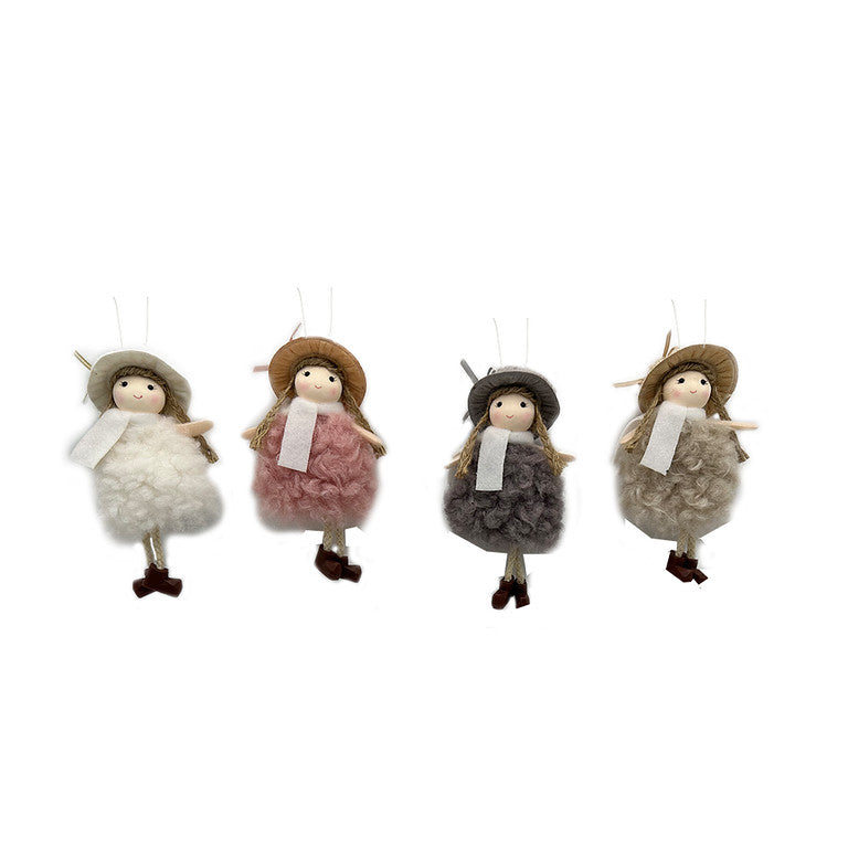 Girl Christmas Hanging Decorations 14 cm - Assorted