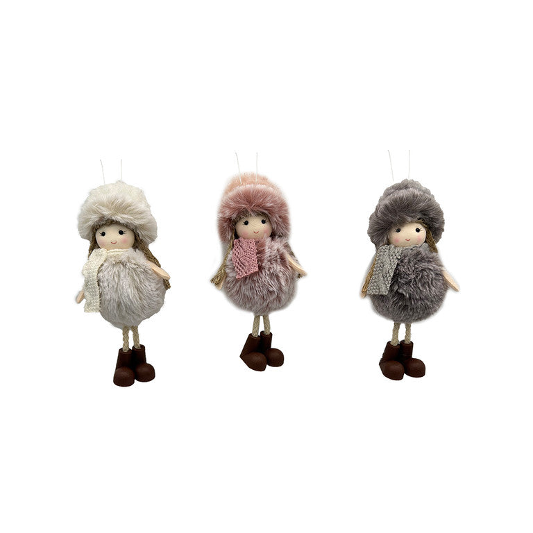 Girl Christmas Hanging Decorations 16 cm - Assorted