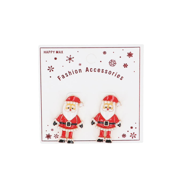 Metal and enamel Santa Christmas earrings – Gisela Graham