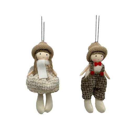 Girl & Boy Christmas Hanging Decorations - Assorted