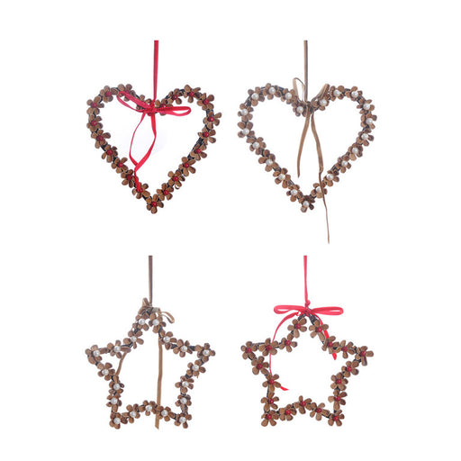 Heart & Star Christmas Hangers - Assorted