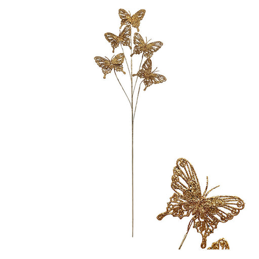 Copper Butterfly Branch 70 cm
