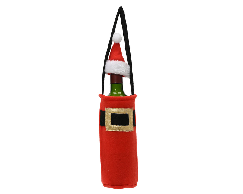 Bottle Holder Bag Santa Suit Red Polyester 20 cm – alternate view