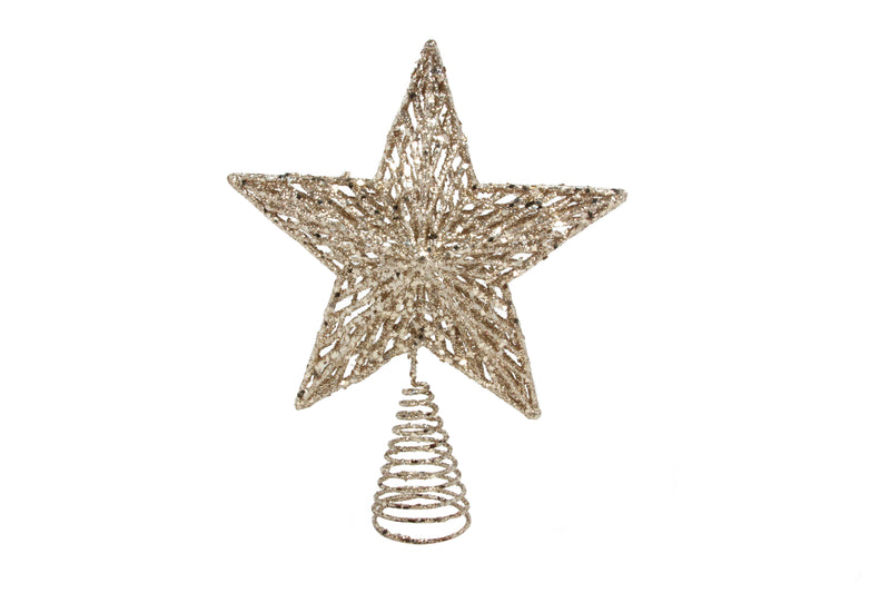 Gold sparkling acrylic Christmas tree-top star – Gisela Graham