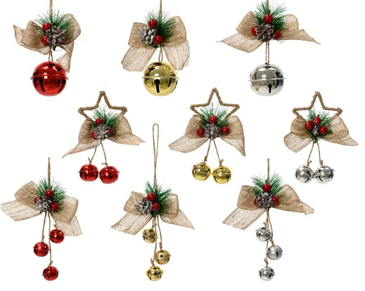 Iron Christmas Decoration Bell 12 cm – 9 Assorted Designs