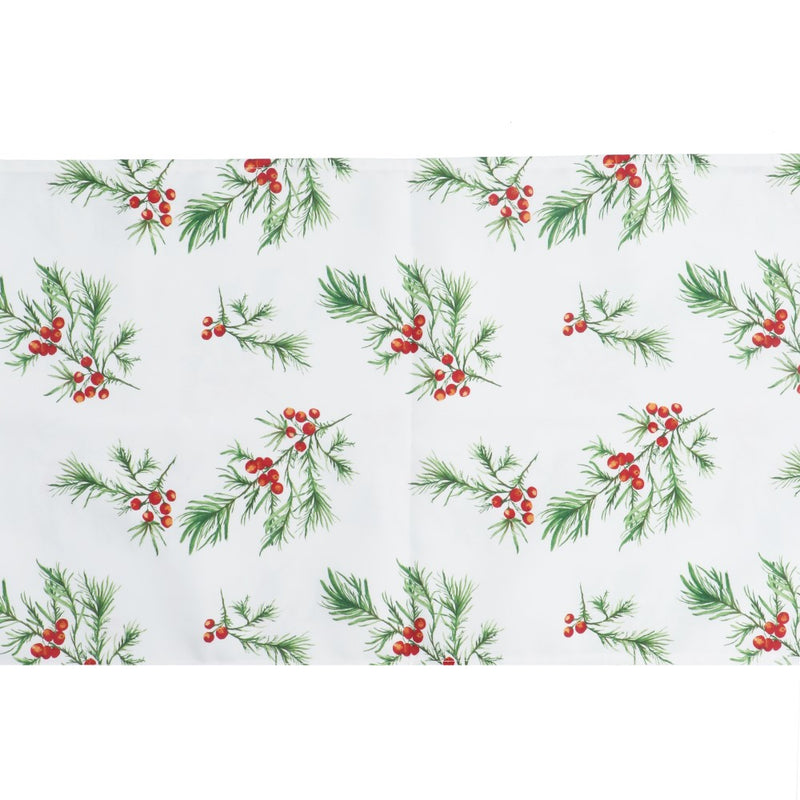 Fir and red berries Christmas table runner – Gisela Graham