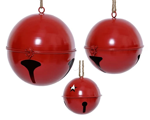Christmas Hanging Bell Decoration Red (D24.5cm x H.28cm)