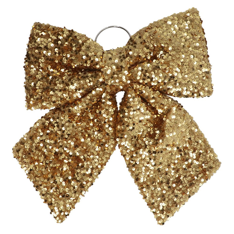 Gold sequin Christmas bow, 41 cm – Gisela Graham