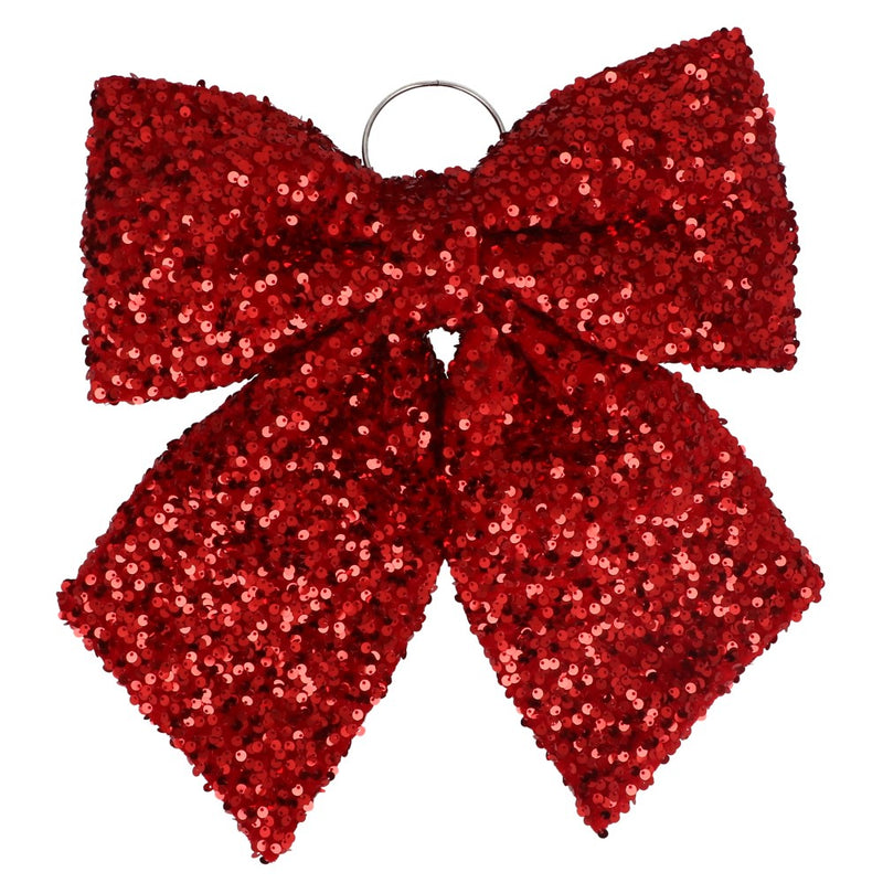 Red sequin Christmas bow, 41 cm – Gisela Graham