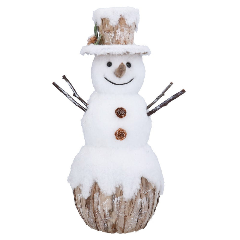 Silver birch snowman wood and poly Christmas ornament – Gisela Graham