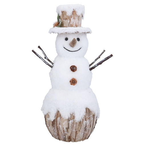 Silver birch snowman wood and poly Christmas ornament – Gisela Graham