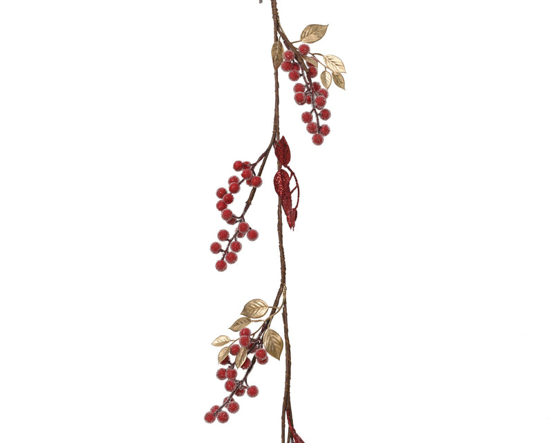 Garland Christmas Red Berries 120 cm Sugar Finish